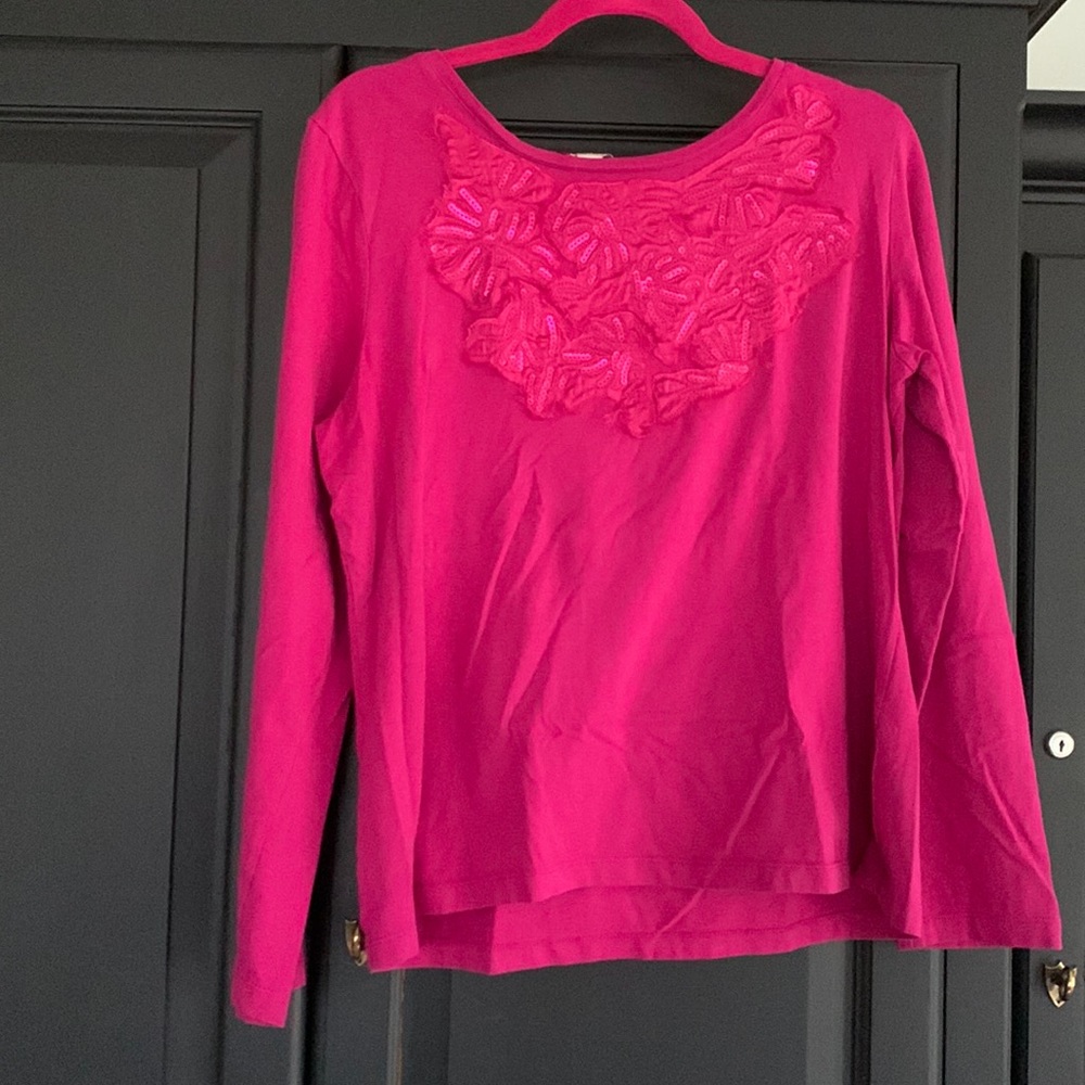 Magenta cotton top size L